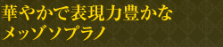 華やかで表現力豊かなメッゾソプラノ