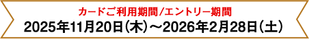 カードご利用期間/エントリー期間：2025年11月20日(木)～2026年2月28日(土)