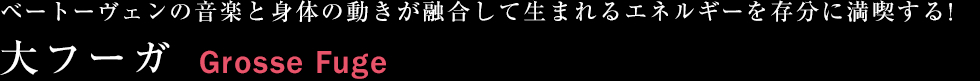 ベートーヴェンの音楽と身体の動きが融合して生まれるエネルギーを存分に満喫する！ 大フーガ